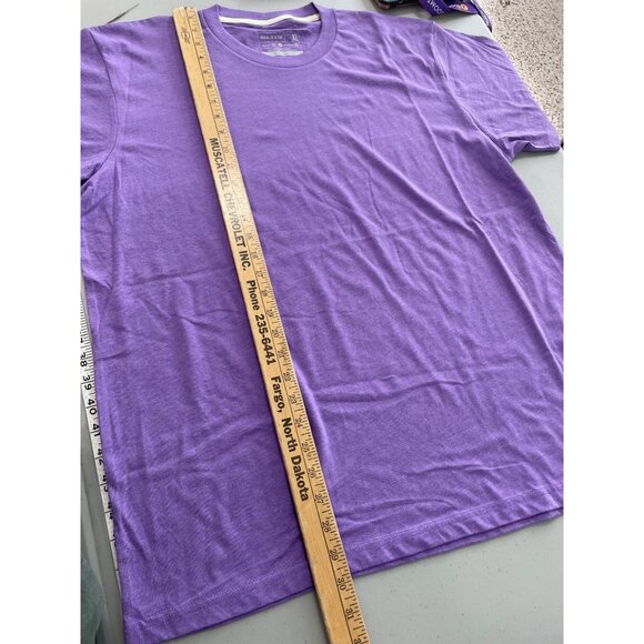 Homefield Crewneck Short Sleeve T Shirt Mens XL Heather Purple Cotton Poly Plain - Picture 4 of 6